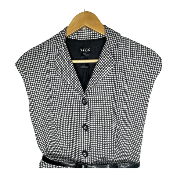 BCBG Paris Sleeveless Houndstooth Below the Knee 1950's Style Dress Size 6 - Picture 2 of 7